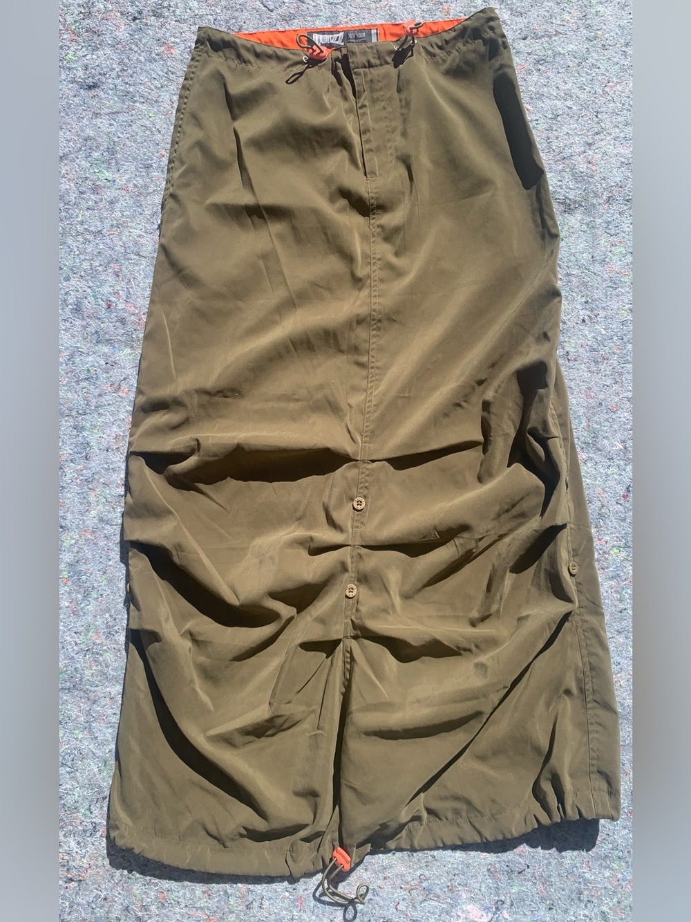 Vintage Y2K QUIZZ green quintessential bungee maxi skirt - Streetwear Indie